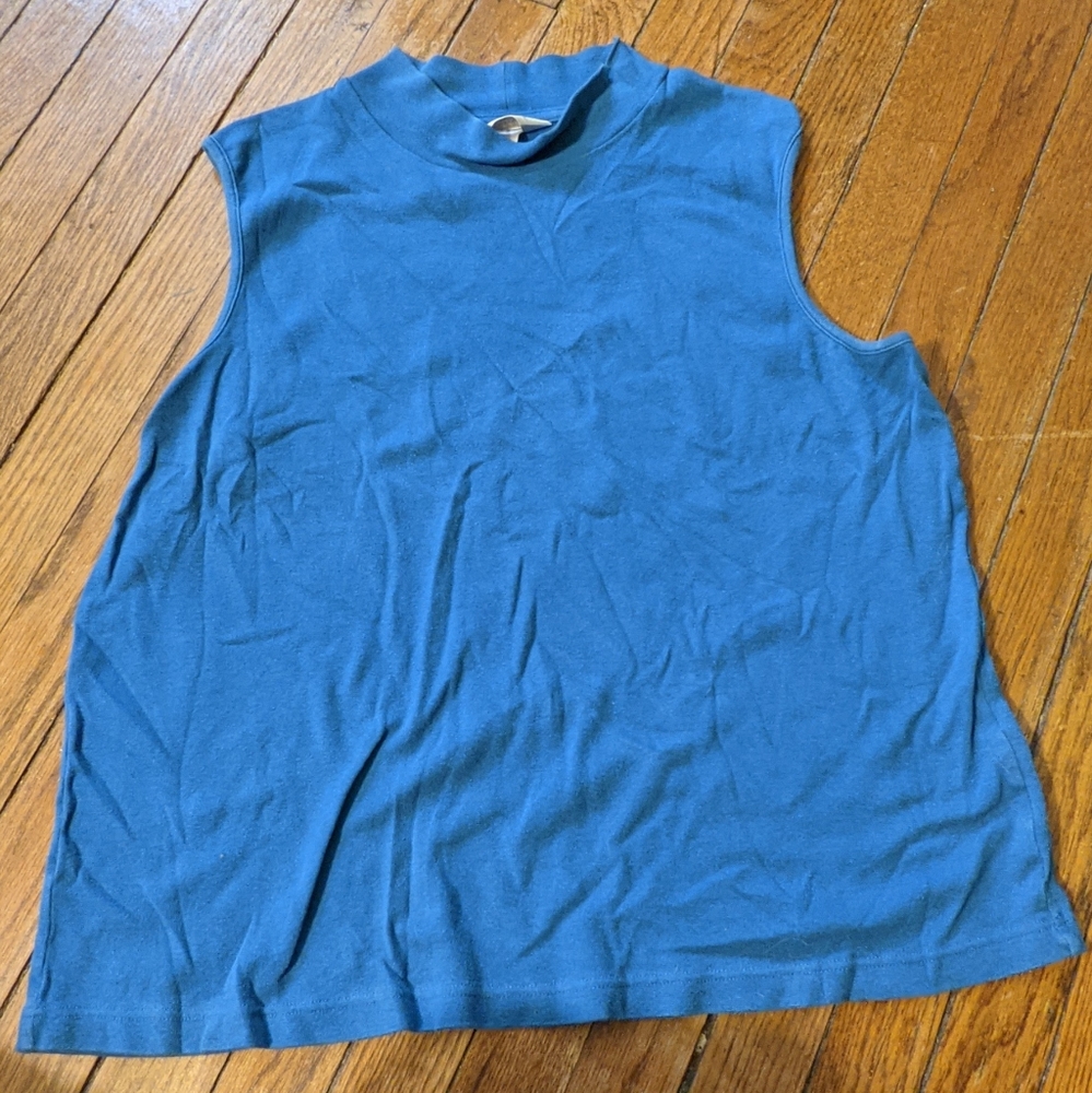 Periwinkle sleeveless mock neck